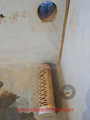 Фото высверленного участка стены