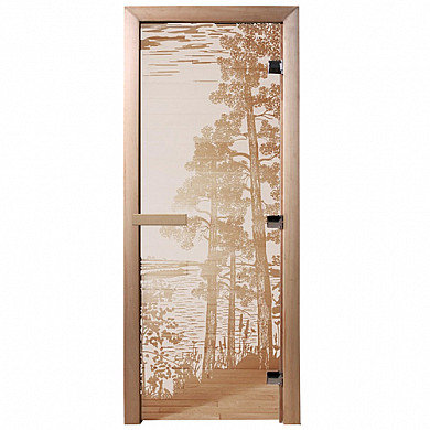 DoorWood Дверь для бани сатин "Рассвет" - Общий вид двери