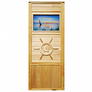 DoorWood Дверь для бани липа Эконом "Парусник" - Общий вид двери