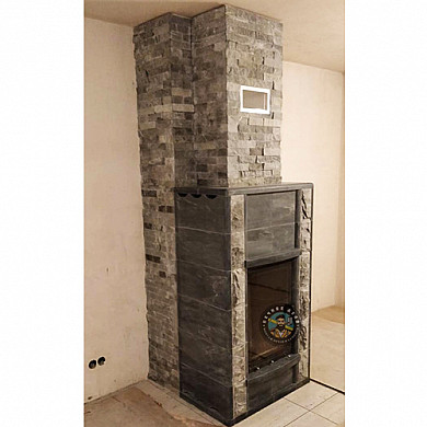 Печь и короб с отделкой плиткой