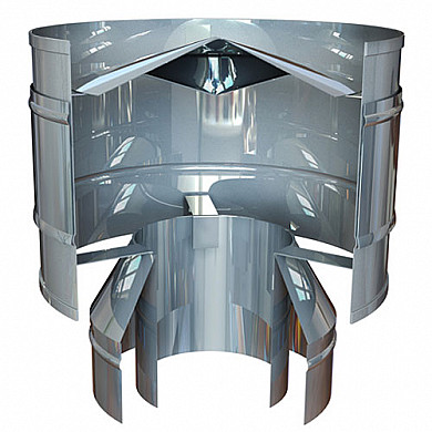 LAVA Оголовок-дефлектор 180/250 мм нерж. 439 (0,5) - Вид в разрезе