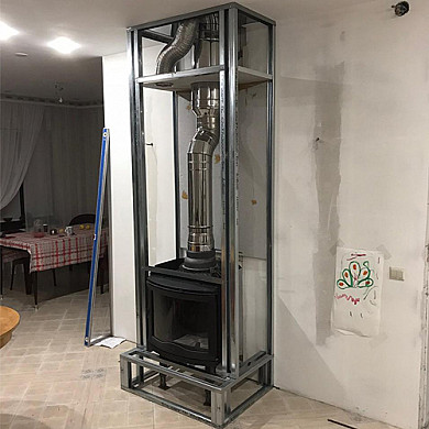 Фото топки с каркасом короба