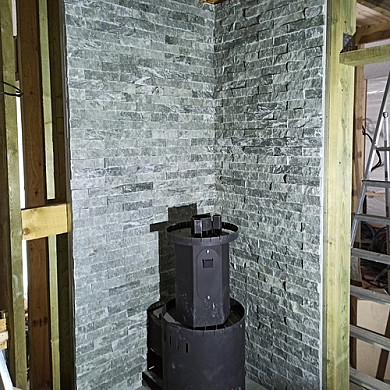 Печь Grill'D Cometa Vega Stone Window вид сзади
