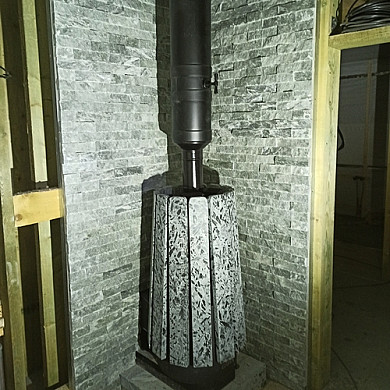 Печь Grill'D Cometa Vega Stone Window вид сзади