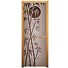 Везувий Дверь для бани сатин матовая "Бамбук" (2 петли) - Общий вид двери
