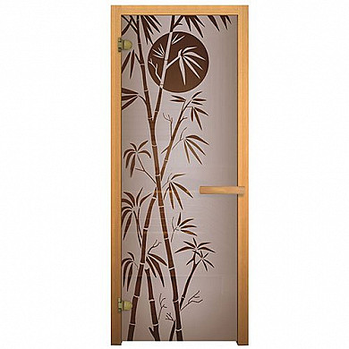 Везувий Дверь для бани сатин матовая "Бамбук" (2 петли) - Общий вид двери