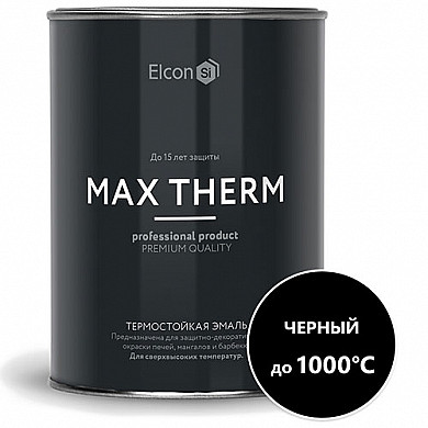 Elcon Эмаль термостойкая +1000 черная, 0,8 кг. - Эмаль Элкон термостойкая +1000 черная, 0,8 кг.