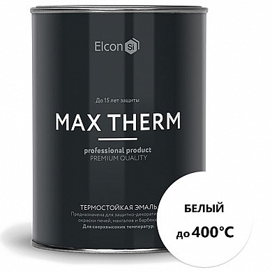 Elcon Эмаль термостойкая +400 белая, 0,8 кг. - Эмаль Элкон термостойкая +400 белая, 0,8 кг.