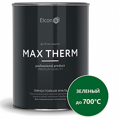 Elcon Эмаль термостойкая +600 зеленая, 0,8 кг. - Эмаль Элкон термостойкая +600 зеленая, 0,8 кг.