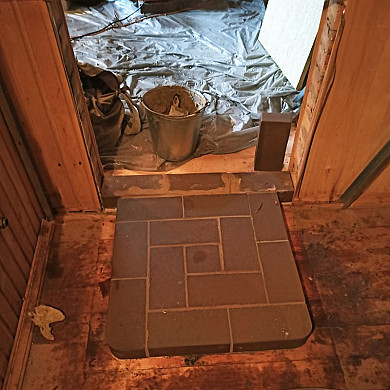 Основание из кирпича под печь для бани