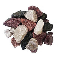 Камни для бани  МИКС (кварциты, габбро-диабаз, порфирит) ведро 20 кг.