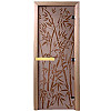 DoorWood Дверь для бани сатин "Бамбук, бабочки" - 