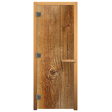 Везувий 1900х700 мм Декор "Дерево" люкс - Дверь для бани Декор "Дерево" люкс