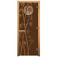 Дверь для бани Везувий 1900х700 мм "Бамбук" бронза, правая