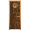 Везувий 1900х700 мм "Бамбук" бронза матовая, левая - Дверь для бани Везувий 1900х700 мм "Бамбук" бронза матовая, левая