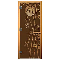 Дверь для бани Везувий 1900х700 мм "Бамбук" бронза матовая, левая