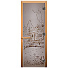 Дверь для бани Везувий 1900х700 мм "Банька" сатин матовая, правая