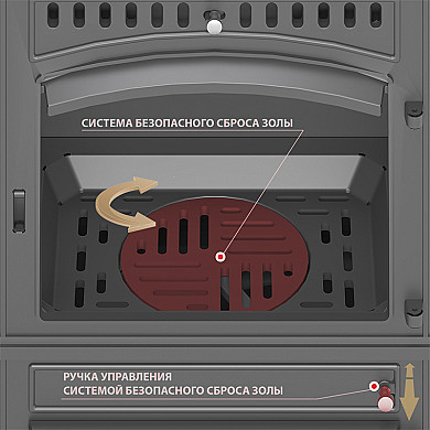 Везувий LV-12 S "Антрацит" с плитой - Чугунная печь Везувий LV-12 S "Антрацит" с плитой