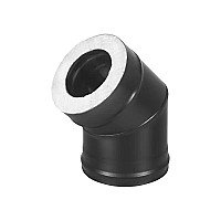  Везувий Сэндвич-колено BLACK (AISI 430 1,0мм/0,5мм, KERALUX) 45* 2 секции д.150х250