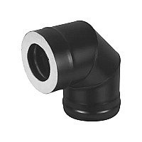  Везувий Сэндвич-колено BLACK (AISI 430 1,0мм/0,5мм, KERALUX) 90* 3 секции д.150х250