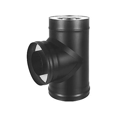 Везувий Сэндвич-тройник BLACK (AISI 430 1,0мм/0,5мм, KERALUX) д.150х250 - 
