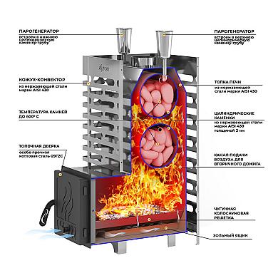 ASTON 20 INOX с баком на трубе 50л Ø115 (AISI 439) - 