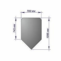   Лист напольный угловой 1095*700*1,5 R100 антрацит