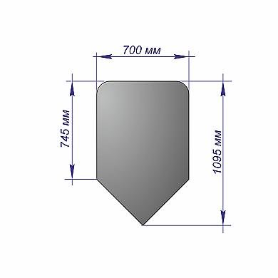  Лист напольный угловой 1095*700*1,5 R100 бронза - 