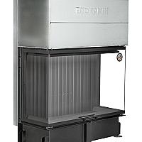 Каминная топка Экокамин ДЕЛЬТА 1200х800х450 PB три стекла подовая черный шамот