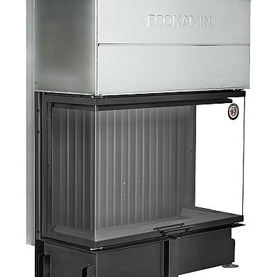 Экокамин ДЕЛЬТА 1200х800х450 PB три стекла подовая черный шамот - 