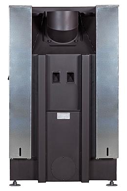 Экокамин ДЕЛЬТА 800 PВ три стекла принтинг подовое горение черный шамот - 