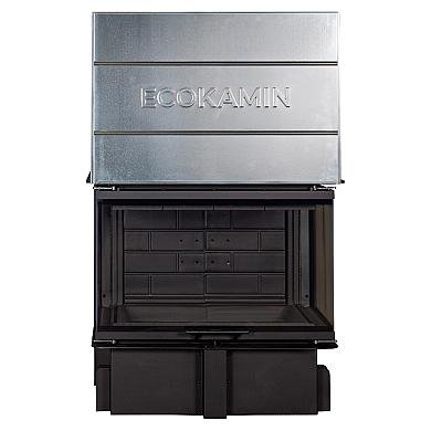 Экокамин ДЕЛЬТА 800 PВ три стекла принтинг подовое горение черный шамот - 