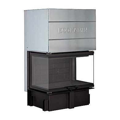 Экокамин ДЕЛЬТА 800 PВ три стекла принтинг подовое горение черный шамот - 