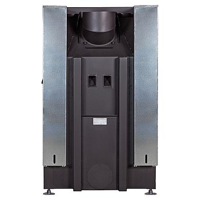 Экокамин ДЕЛЬТА 800 PВ три стекла принтинг подовое горение черный шамот - 