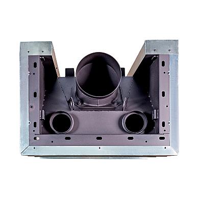 Экокамин ДЕЛЬТА 800 PВ три стекла принтинг подовое горение черный шамот - 