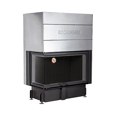 Экокамин ДЕЛЬТА 1000 LB два стекла принтинг левая черный шамот - 