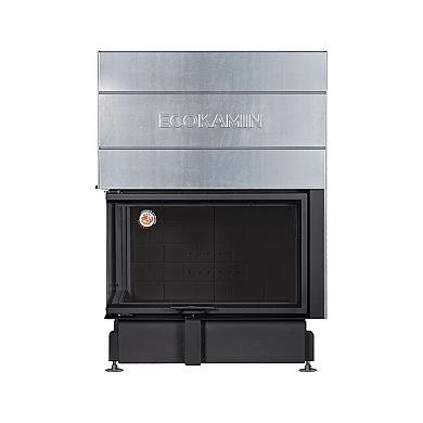 Экокамин ДЕЛЬТА 1000 LB два стекла принтинг левая черный шамот - 