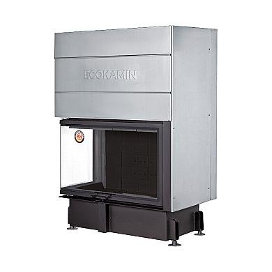 Экокамин ДЕЛЬТА 1000 LB два стекла принтинг левая черный шамот - 