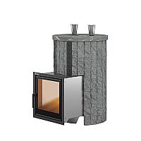 Печь для бани  Эверест "Steam Master" 30 НЕРЖ. (227М) Ламель Рваный камень, S-20