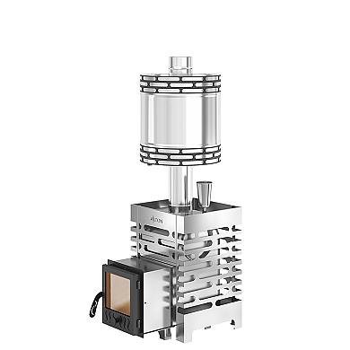 ASTON 12 НЕРЖ. стекло с круглым баком на трубе 50л Ø115 (AISI 439) - 