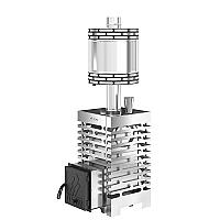 Печь для бани ASTON 16 НЕРЖ. с круглым баком на трубе 50л Ø115 (AISI 439)