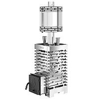 Печь для бани  ASTON 20 НЕРЖ. с круглым баком на трубе 50л Ø115 (AISI 439)