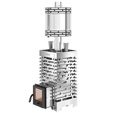 ASTON 20 НЕРЖ. стекло с круглым баком на трубе 50л Ø115 (AISI 439) - 