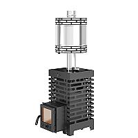 Печь для бани ASTON 16 стекло с баком на трубе 50л Ø115 (AISI 439) (круглый)