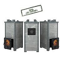 Печь для бани Эверест "Легкий пар Профи" каменка «по-серому», Талькохлорит, S-50 мм