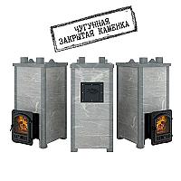 Печь для бани Эверест "Легкий пар Профи" каменка из чугуна, Талькохлорит, S-50 мм