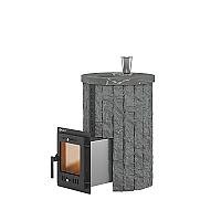 Печь для бани Эверест Steam Master 18 НЕРЖ. (210М) Ламель Рваный камень, S-20