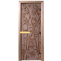  DoorWood Дверь для бани сатин "Бамбук, бабочки"